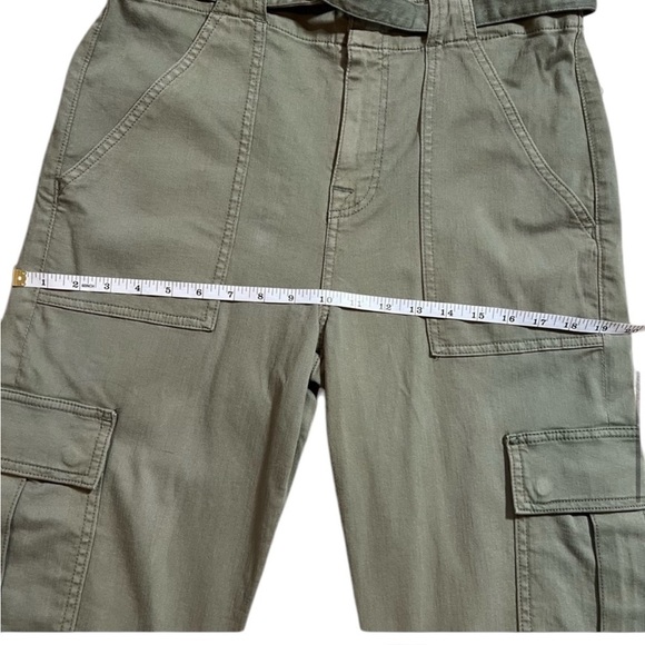 7‎ For All Mankind women’s  Cargo Pants M Green Flap Pockets Casual size 30 NWOT - Picture 10 of 14